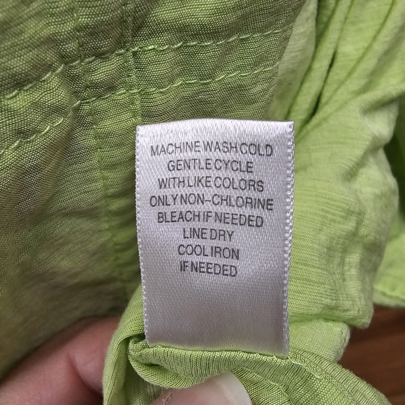 Cj Banks Lime Green Roll Tab Sleeve Hem Drawstring Light Shacket Womens - Picture 9 of 13